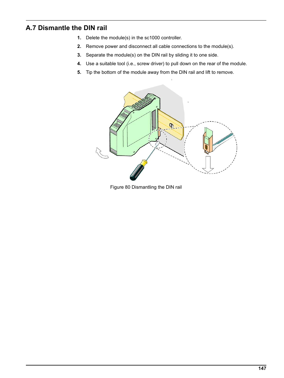 A.7 dismantle the din rail | Hach sc1000 User Manual | Page 149 / 150