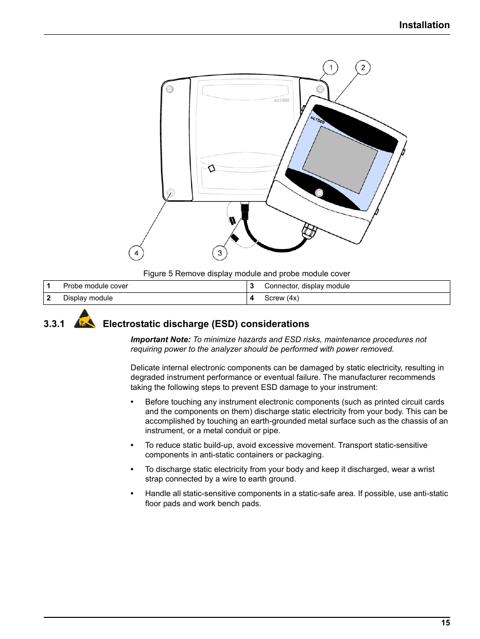 1 electrostatic discharge (esd) considerations, Figure 5 | Hach sc1000 User Manual | Page 17 / 150