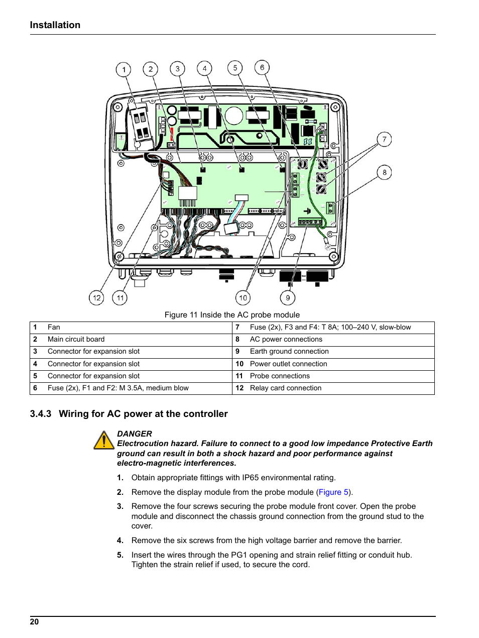 3 wiring for ac power at the controller | Hach sc1000 User Manual | Page 22 / 150