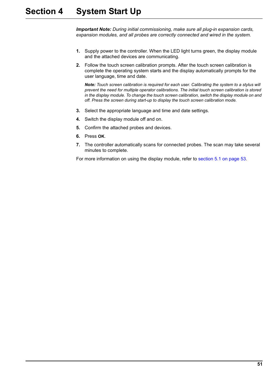 Section 4 system start up | Hach sc1000 User Manual | Page 53 / 150