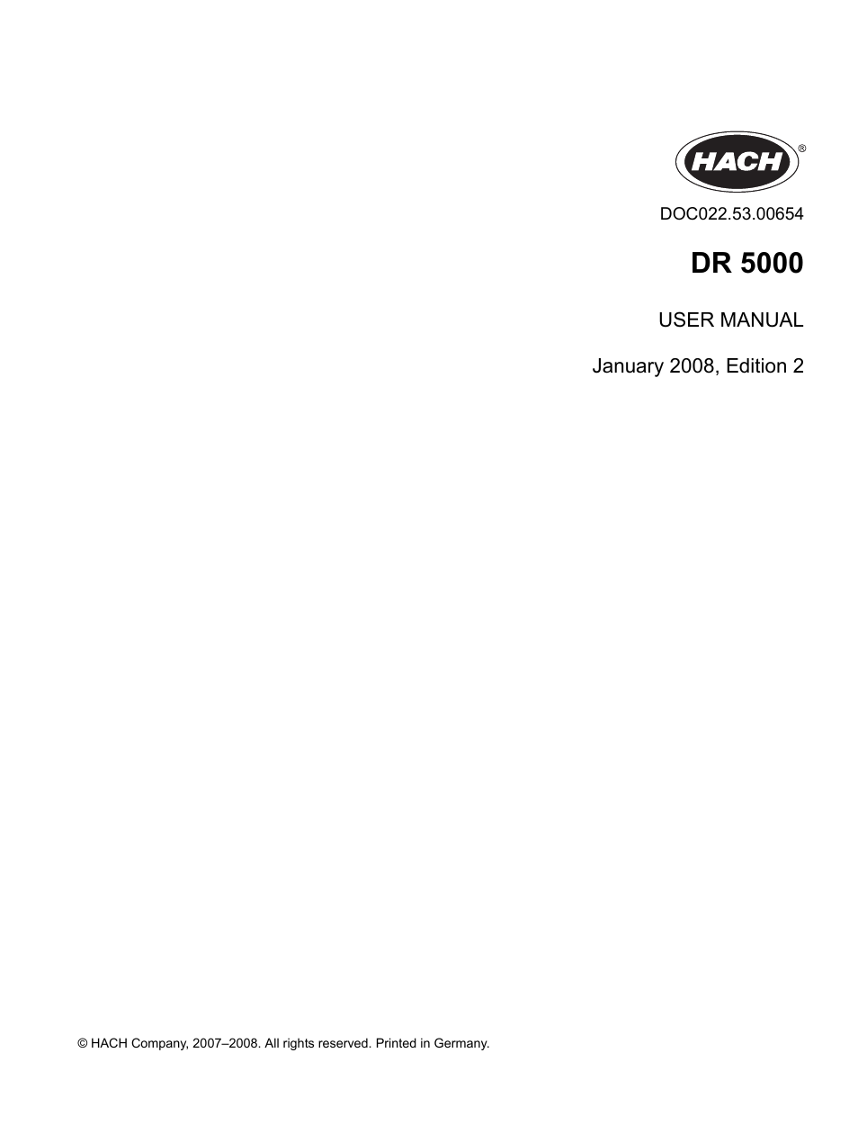 Hach DR 5000 User Manual | 136 pages