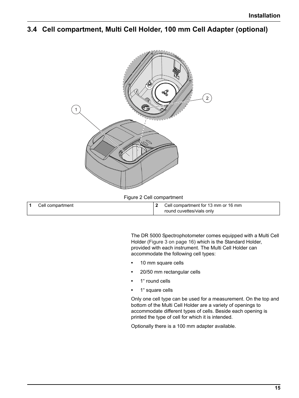 Installation | Hach DR 5000 User Manual | Page 15 / 136