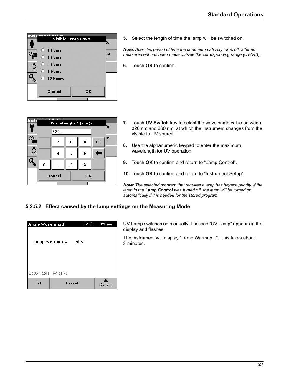 Standard operations | Hach DR 5000 User Manual | Page 27 / 136