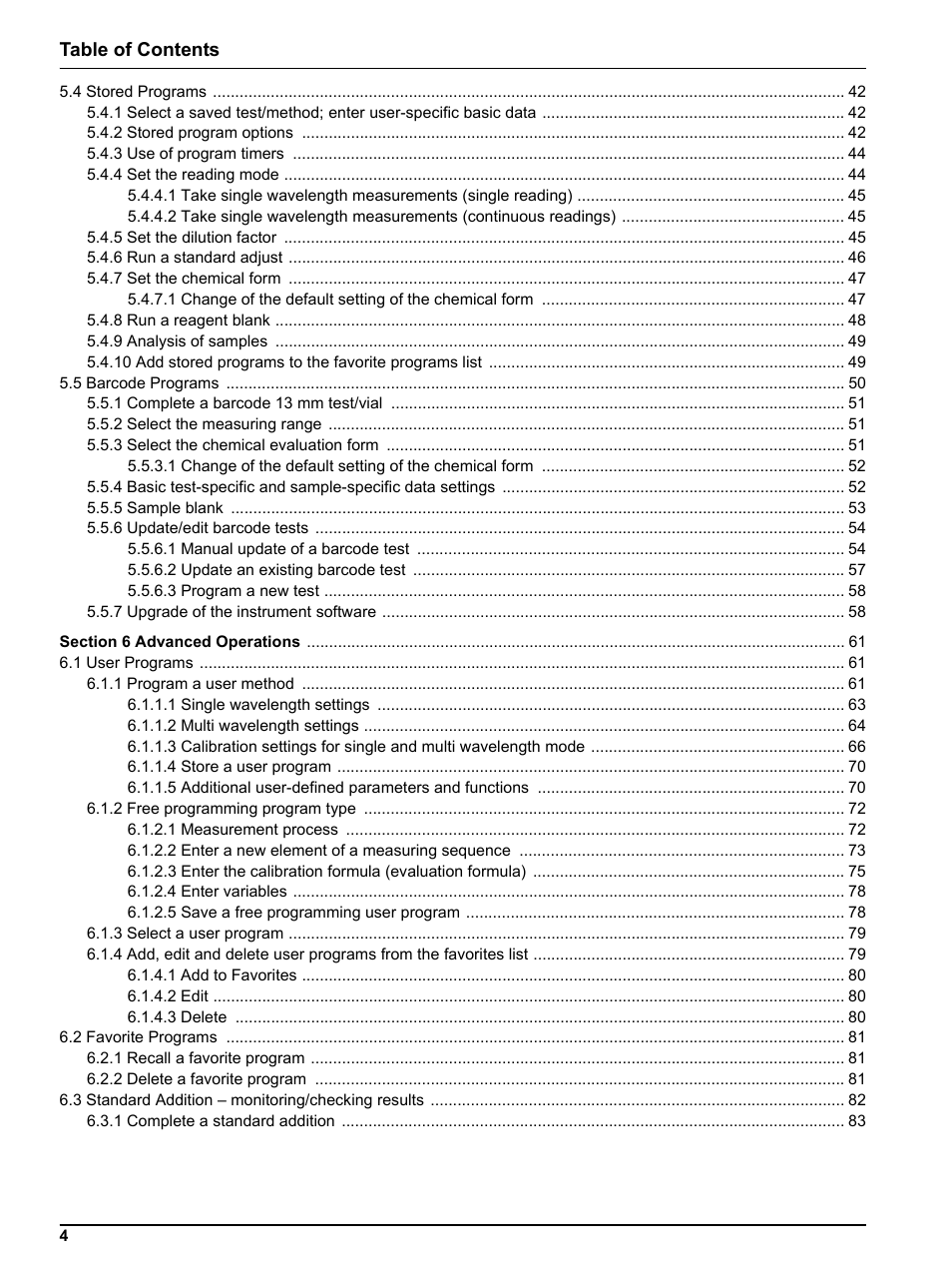 Hach DR 5000 User Manual | Page 4 / 136