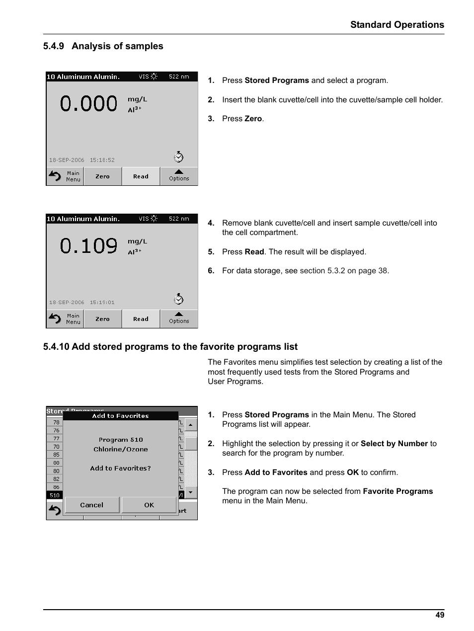 9 analysis of samples | Hach DR 5000 User Manual | Page 49 / 136