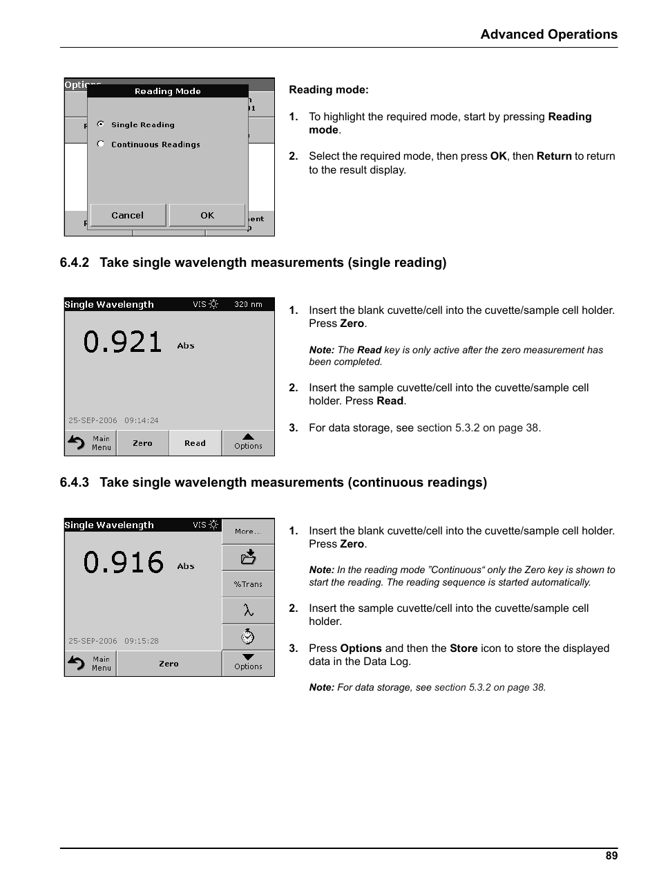 Advanced operations | Hach DR 5000 User Manual | Page 89 / 136