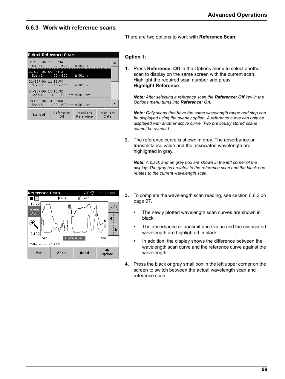 3 work with reference scans | Hach DR 5000 User Manual | Page 99 / 136