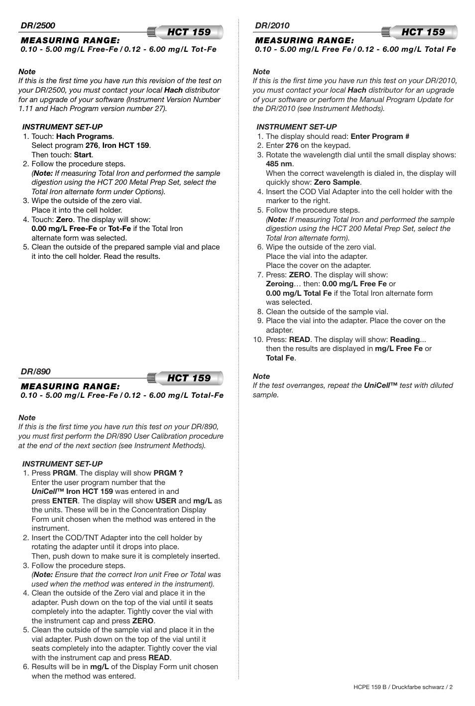 Hct 159 | Hach HCT 159 User Manual | Page 3 / 3