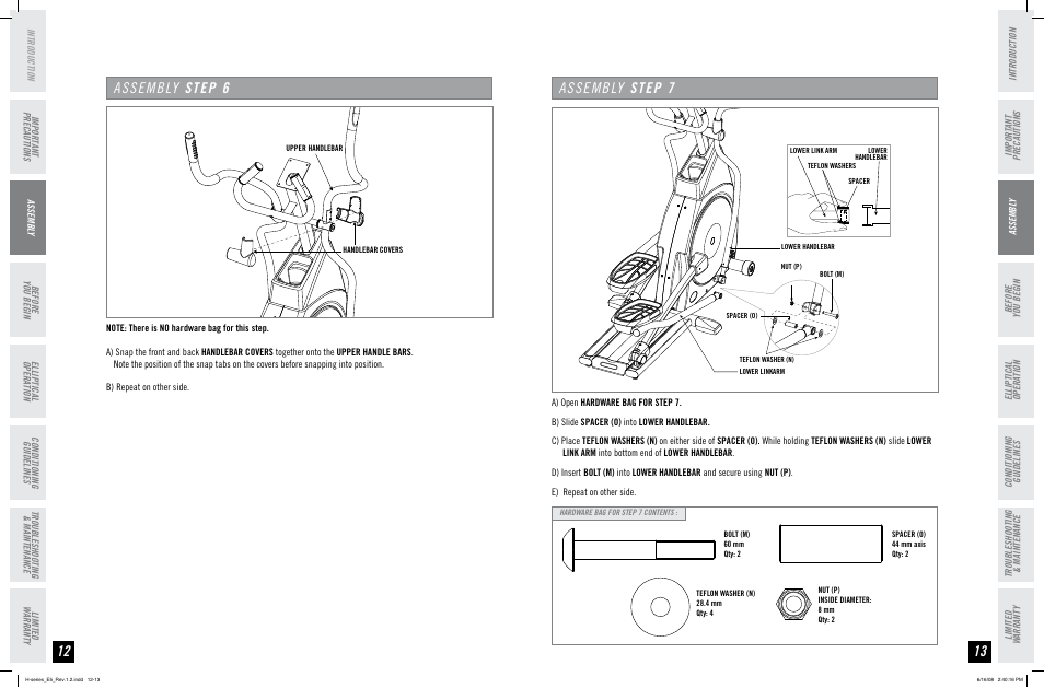 Assembly step | Horizon Fitness H-SERIES E5 User Manual | Page 7 / 21