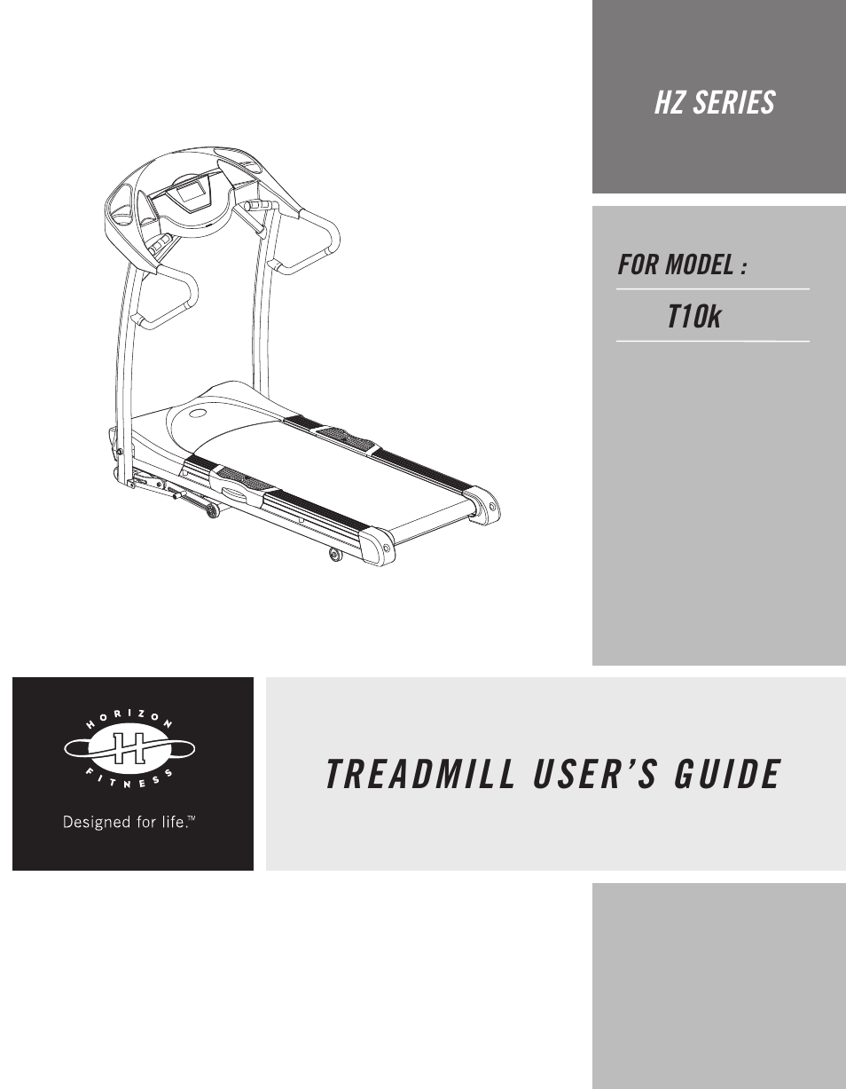 Horizon Fitness T10K User Manual | 34 pages