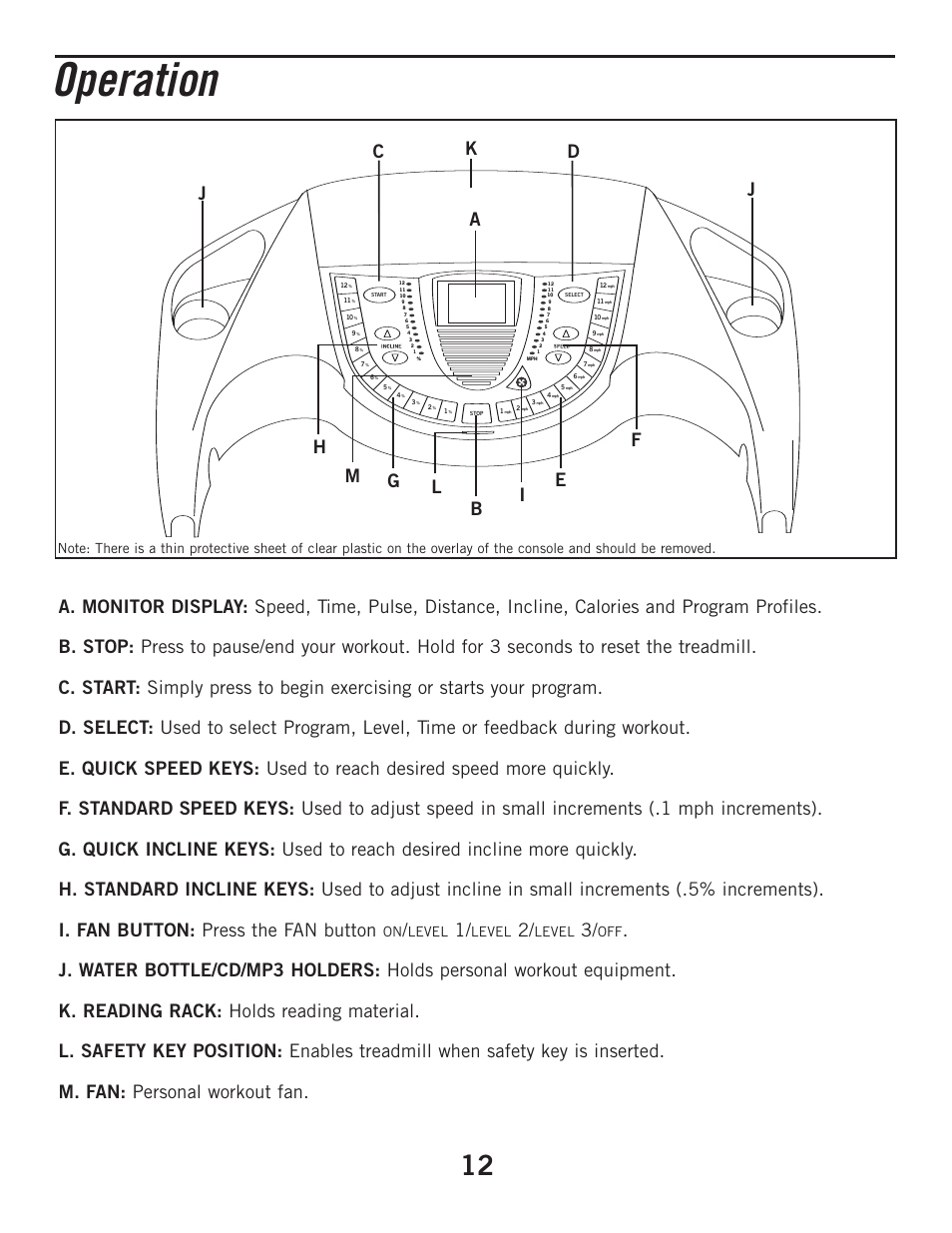 Operation, Level | Horizon Fitness CLUB SERIES CST3 User Manual | Page 12 / 30