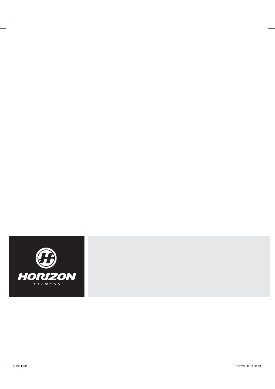 Horizon Fitness ELITE T5000 User Manual | Page 10 / 10