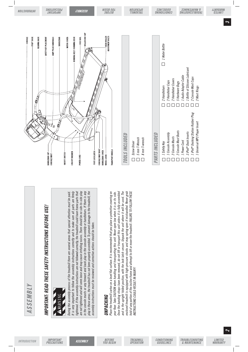 Horizon Fitness ELITE T5000 User Manual | Page 2 / 10