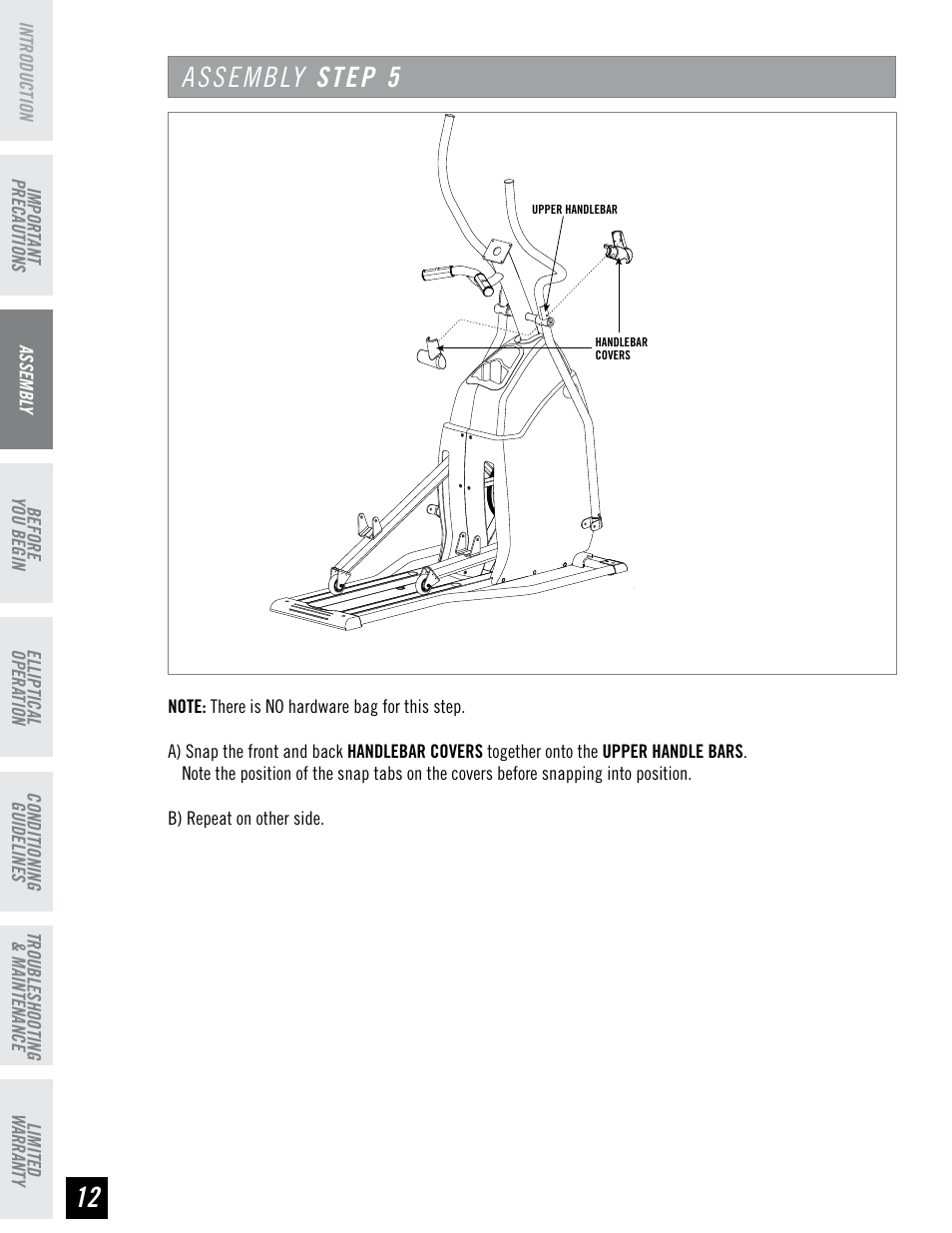 Assembly step 5 | Horizon Fitness EX-55 User Manual | Page 12 / 40