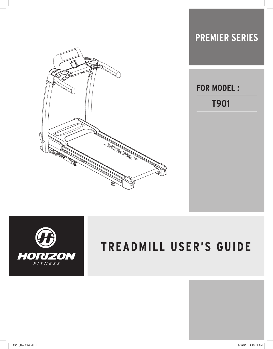 Horizon Fitness T901 User Manual | 17 pages