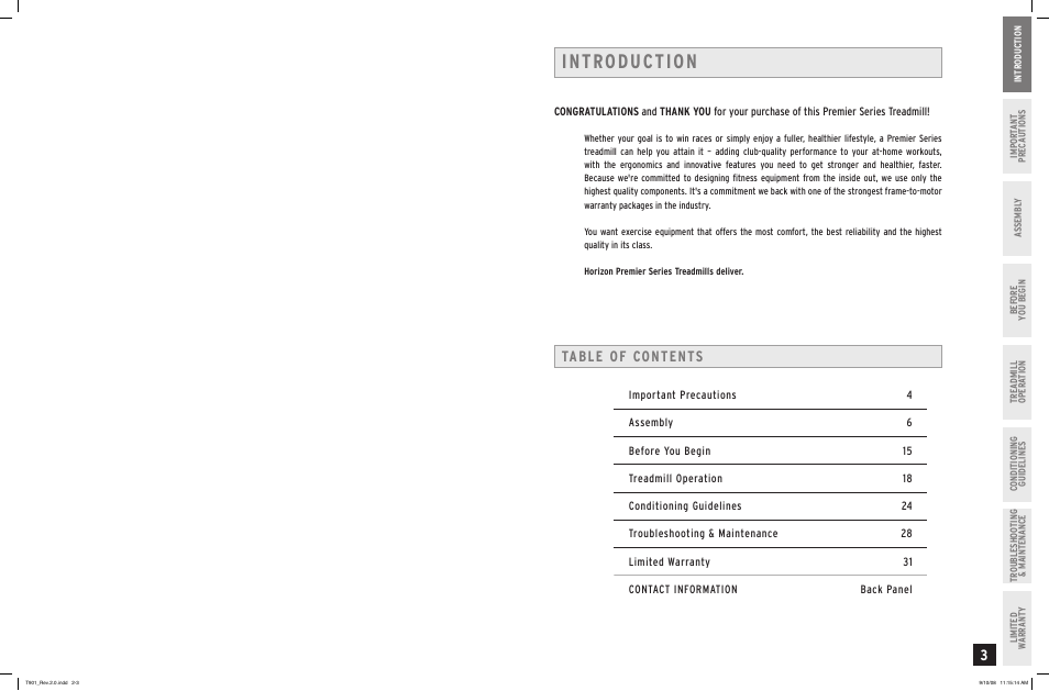Horizon Fitness T901 User Manual | Page 2 / 17