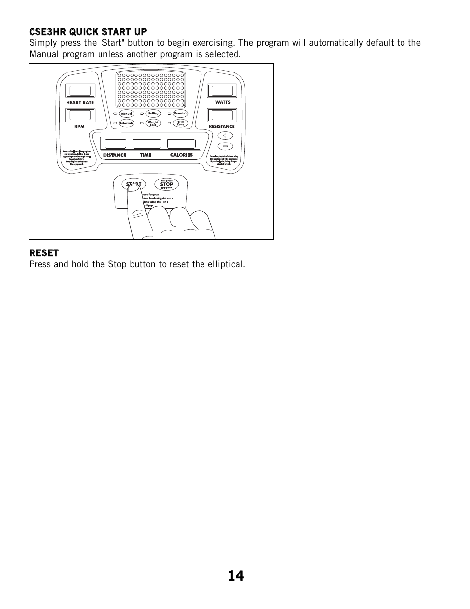 Horizon Fitness CSE2 User Manual | Page 14 / 34