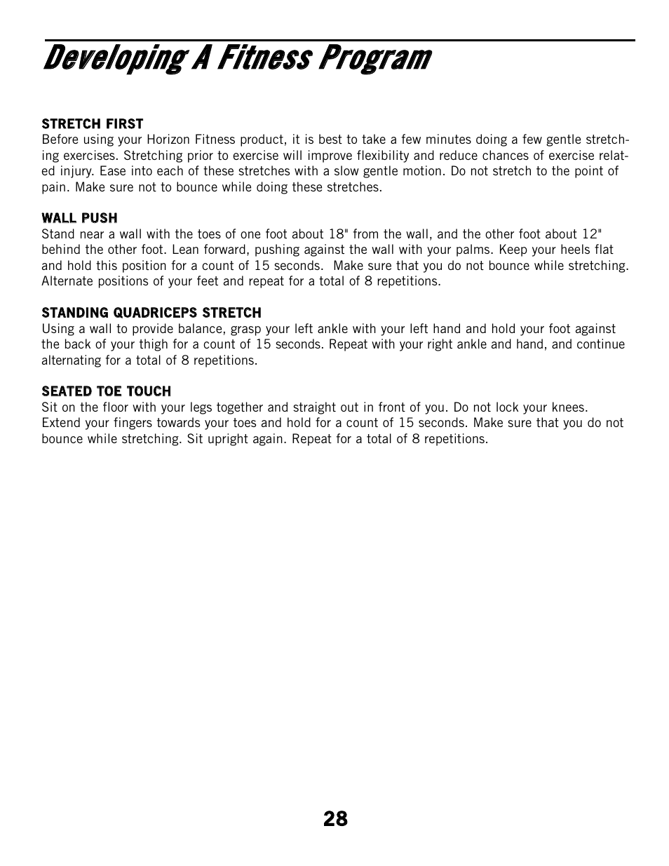 Horizon Fitness CSE2 User Manual | Page 28 / 34