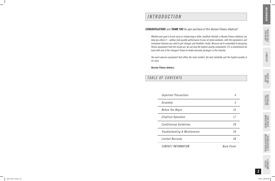 Horizon Fitness EX-67 User Manual | Page 2 / 19