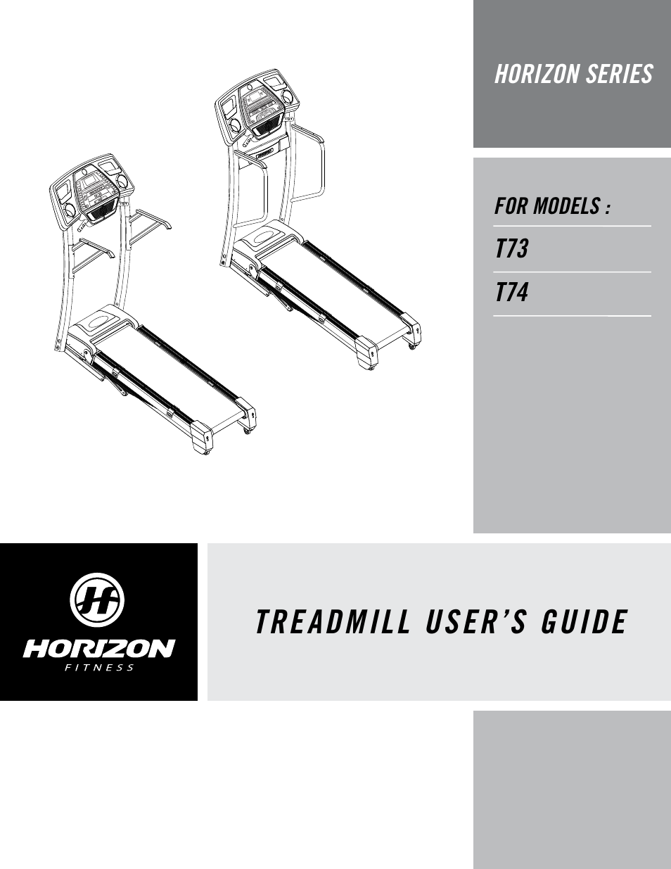 Horizon Fitness T74 User Manual | 36 pages