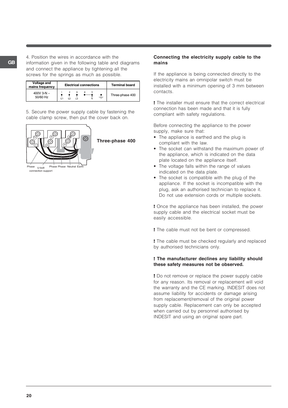 Indesit VEM 645C User Manual | Page 20 / 72