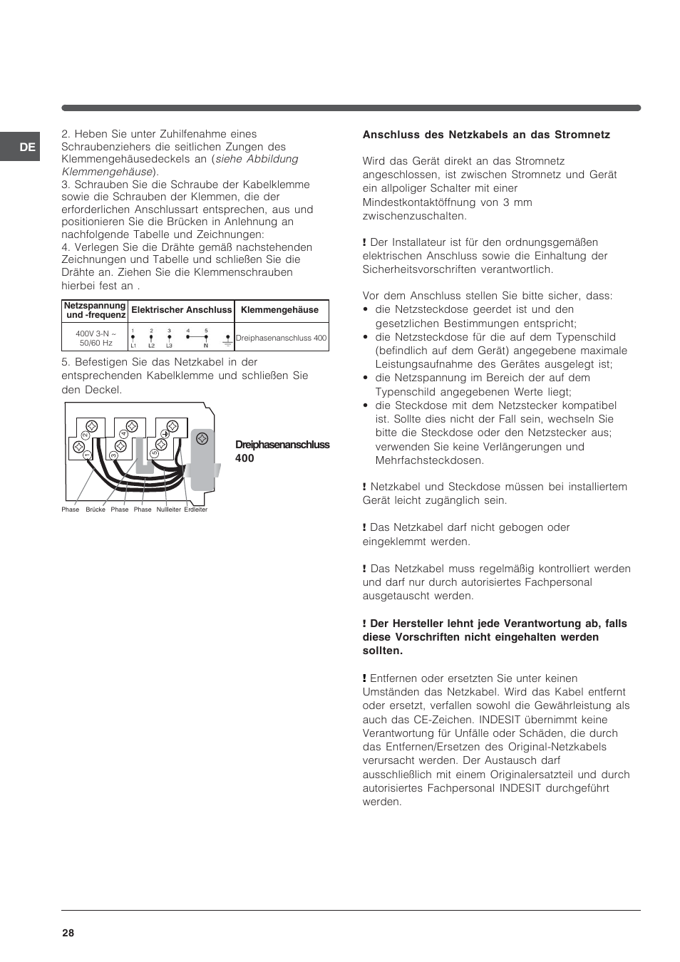Indesit VEM 645C User Manual | Page 28 / 72