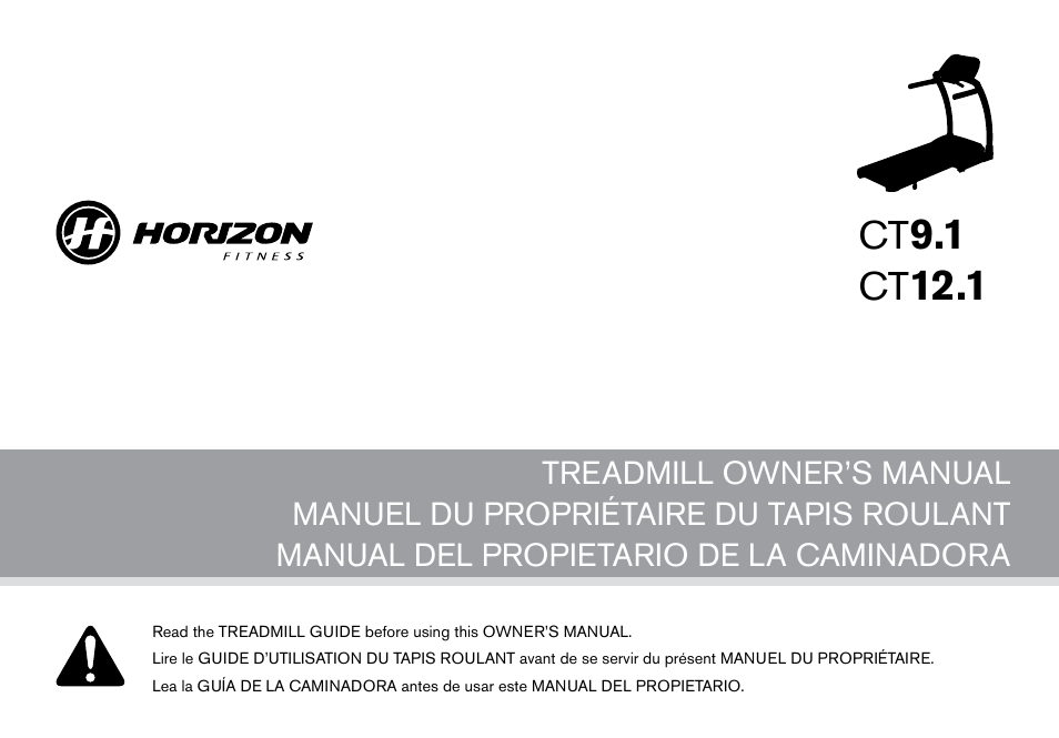 Horizon Fitness CT9.1 User Manual | 88 pages
