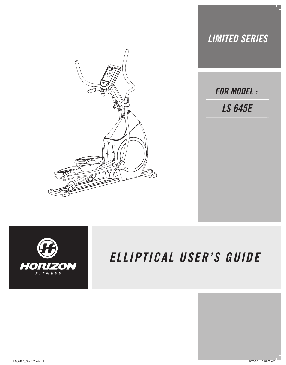 Horizon Fitness LS 645E User Manual | 17 pages