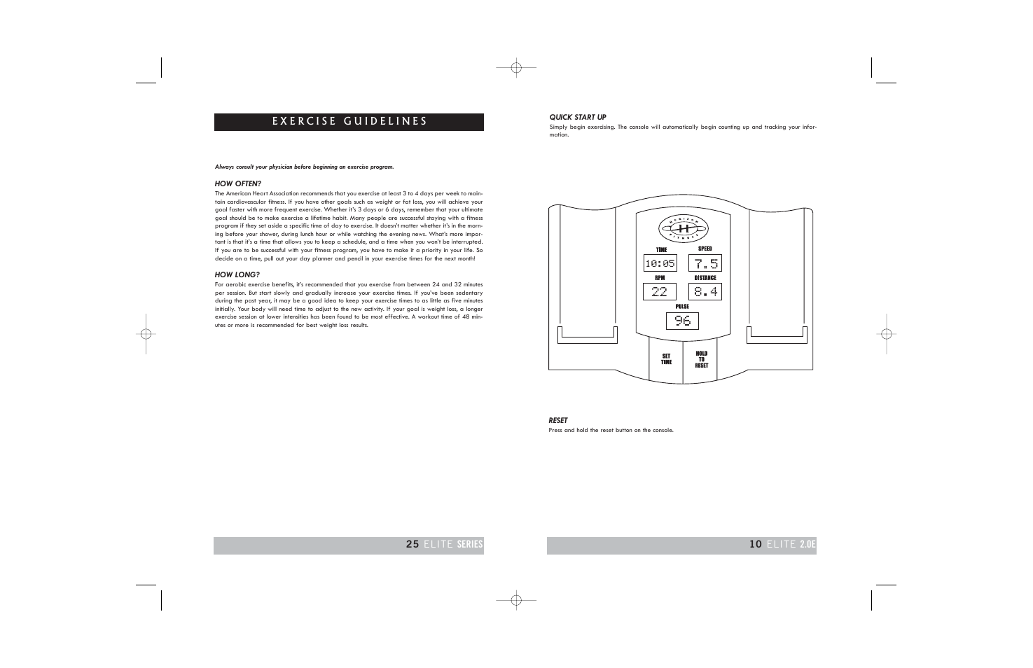 Horizon Fitness ELITE 3.0E User Manual | Page 10 / 34