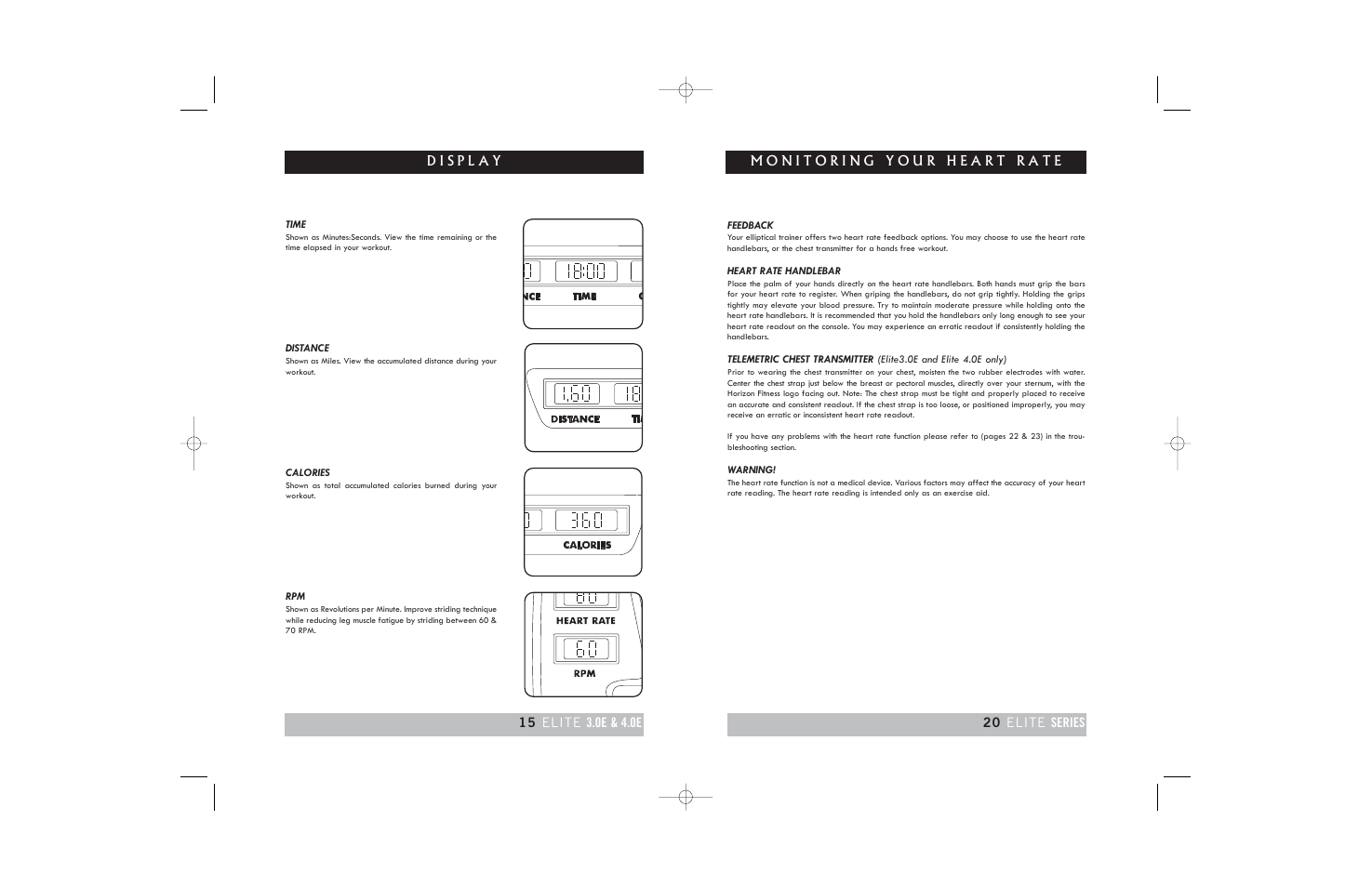 Horizon Fitness ELITE 3.0E User Manual | Page 20 / 34