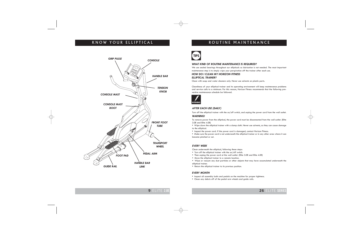 Tips | Horizon Fitness ELITE 3.0E User Manual | Page 26 / 34