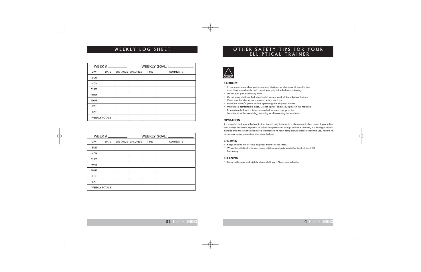 Horizon Fitness ELITE 3.0E User Manual | Page 31 / 34
