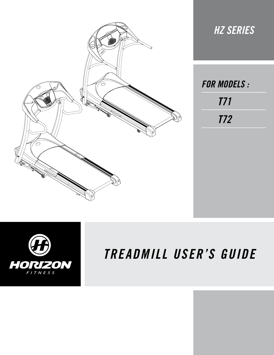 Horizon Fitness HZ SERIES T71 User Manual | 36 pages