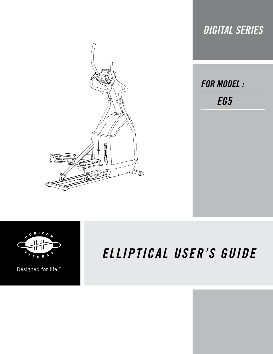 Horizon Fitness EG5 User Manual | 30 pages