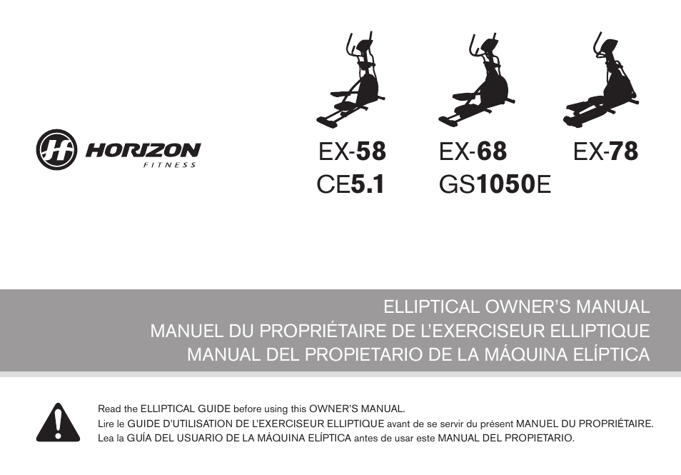 Horizon Fitness GS1050E User Manual | 104 pages