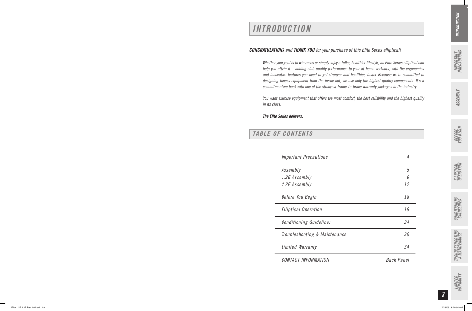 Horizon Fitness 2.2E User Manual | Page 2 / 19