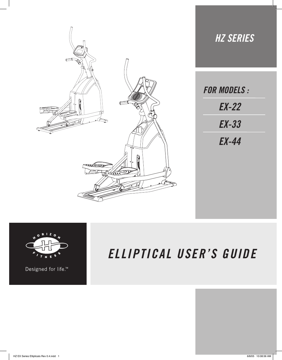 Horizon Fitness HZ SERIES EX-33 User Manual | 21 pages