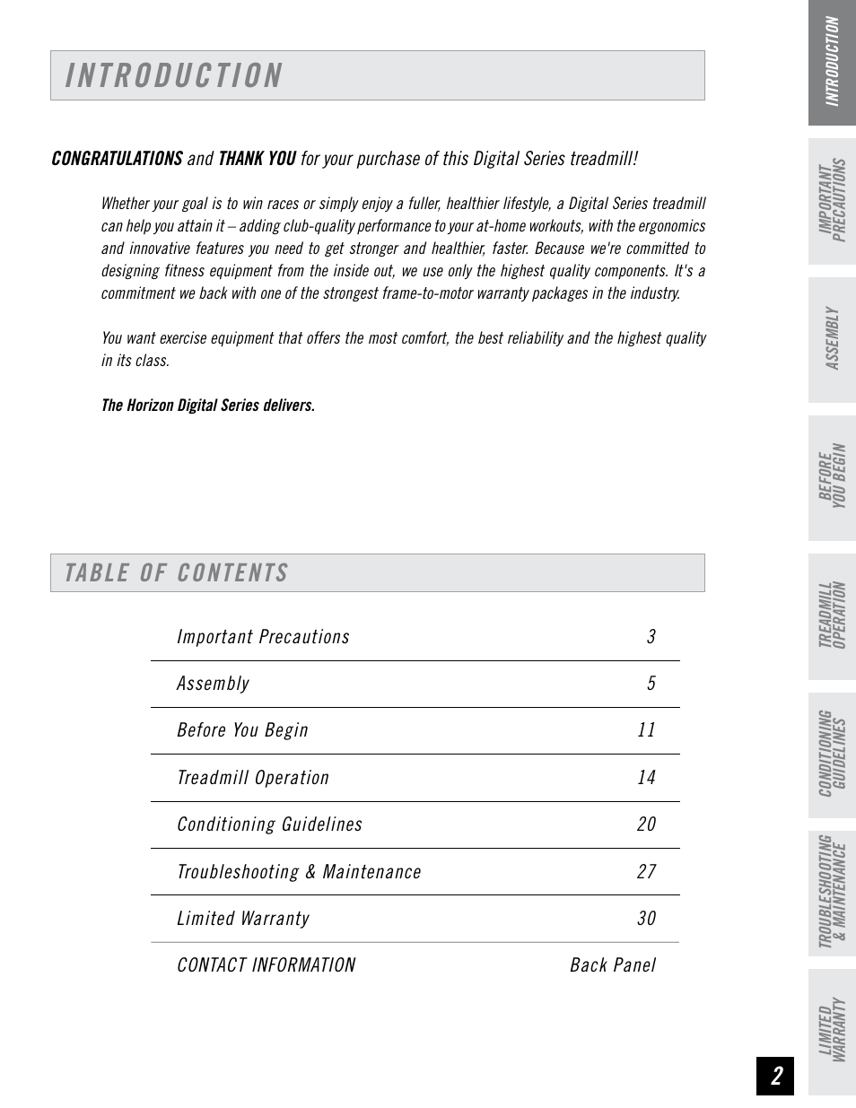 Horizon Fitness DT680 User Manual | Page 3 / 32