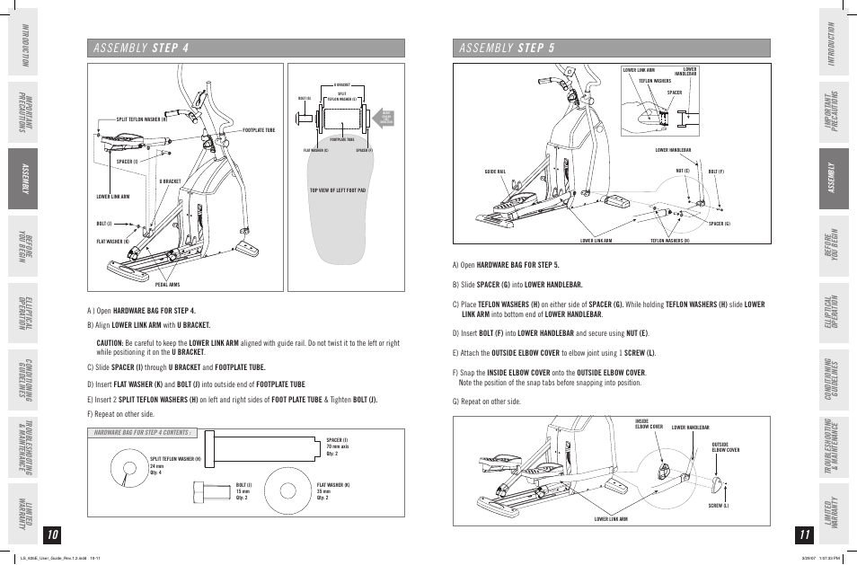 Assembly step, Assembly step 5 | Horizon Fitness LS 635E User Manual | Page 6 / 17