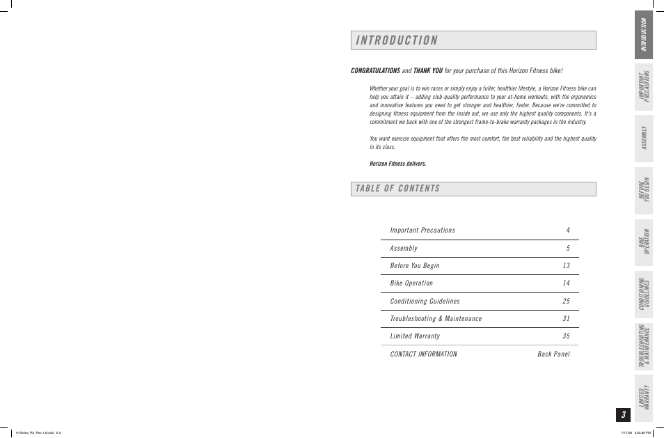 Horizon Fitness R3 User Manual | Page 2 / 19