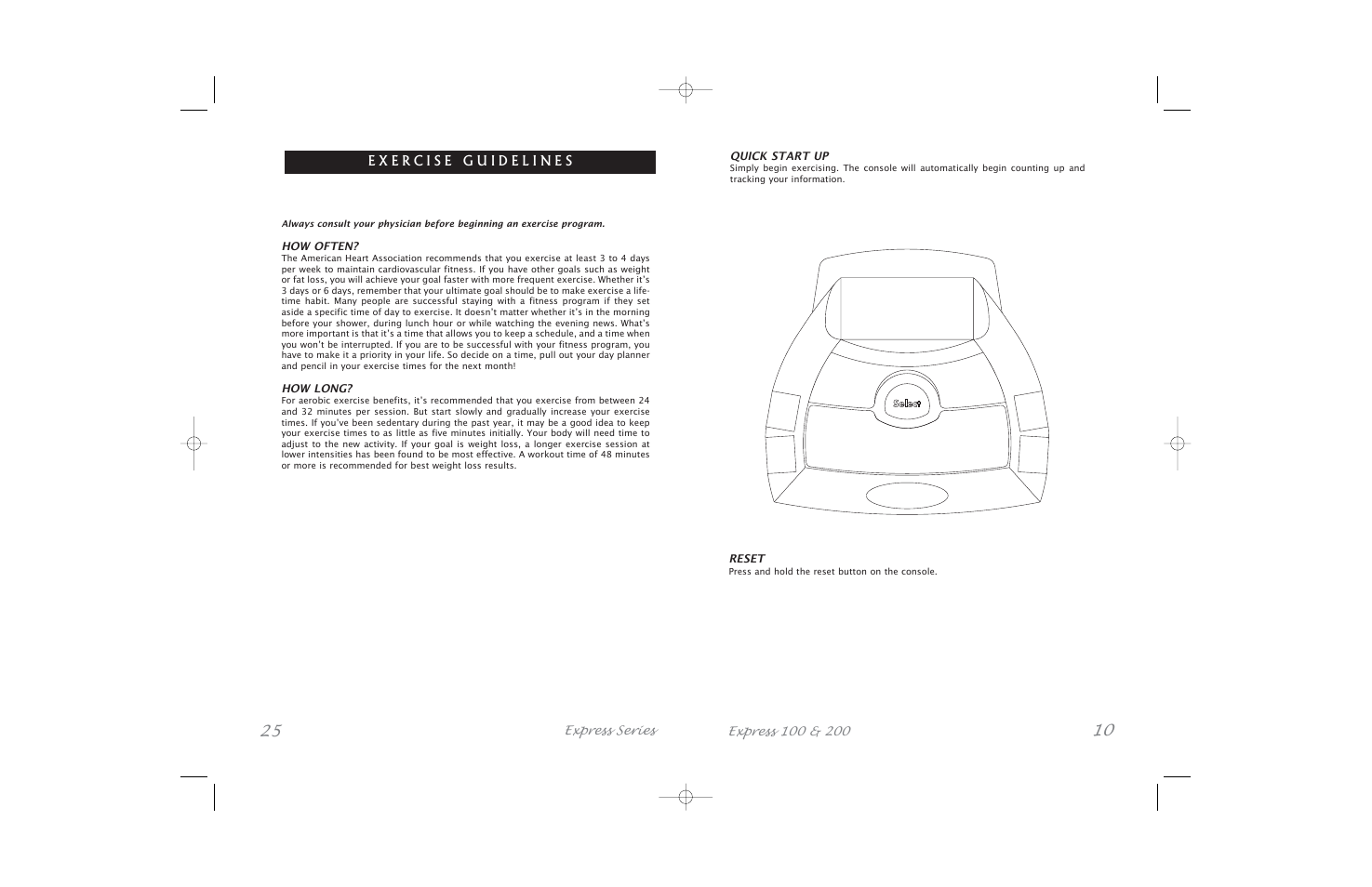 Horizon Fitness Express SERIES User Manual | Page 10 / 34