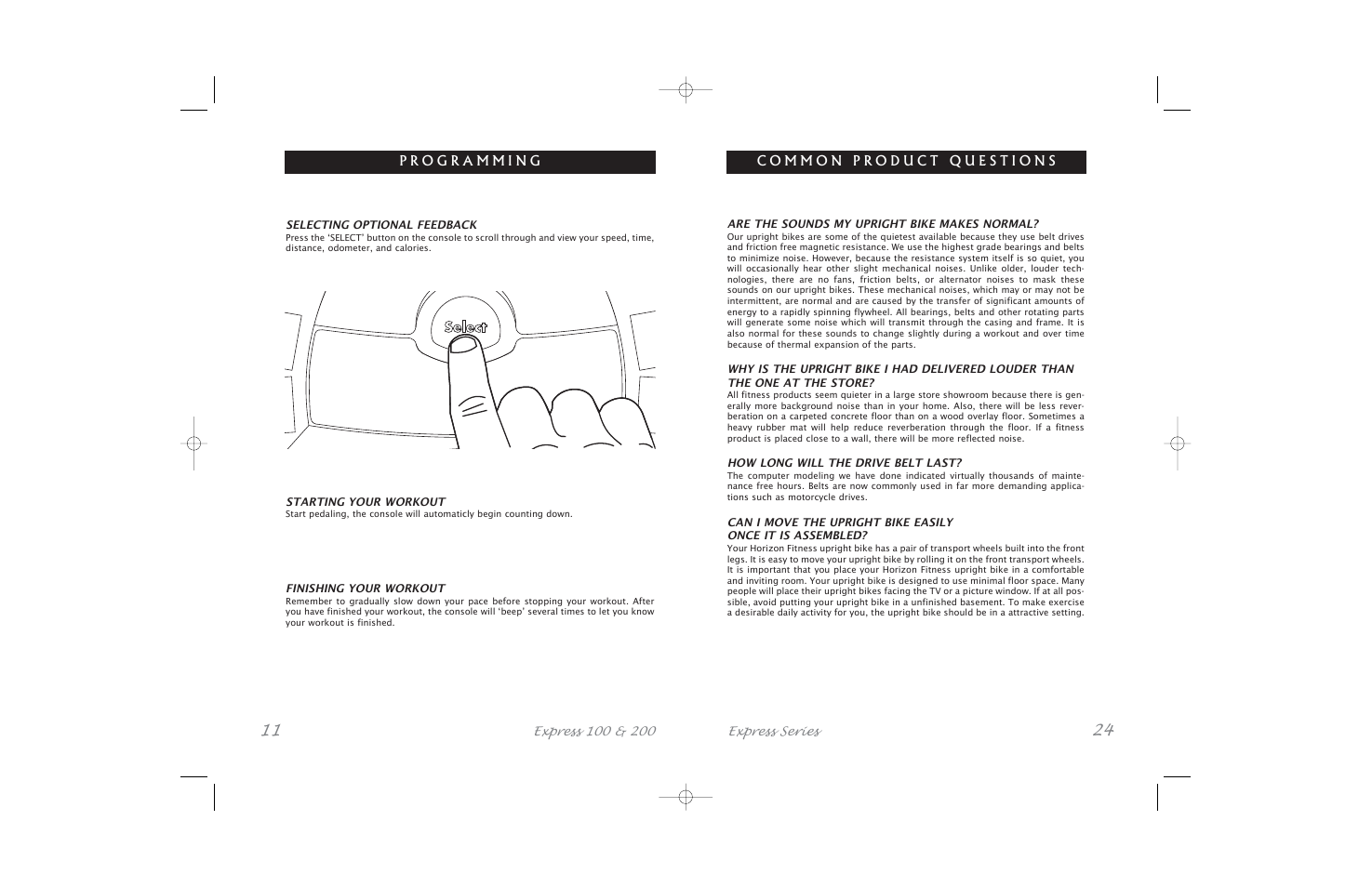 Horizon Fitness Express SERIES User Manual | Page 24 / 34