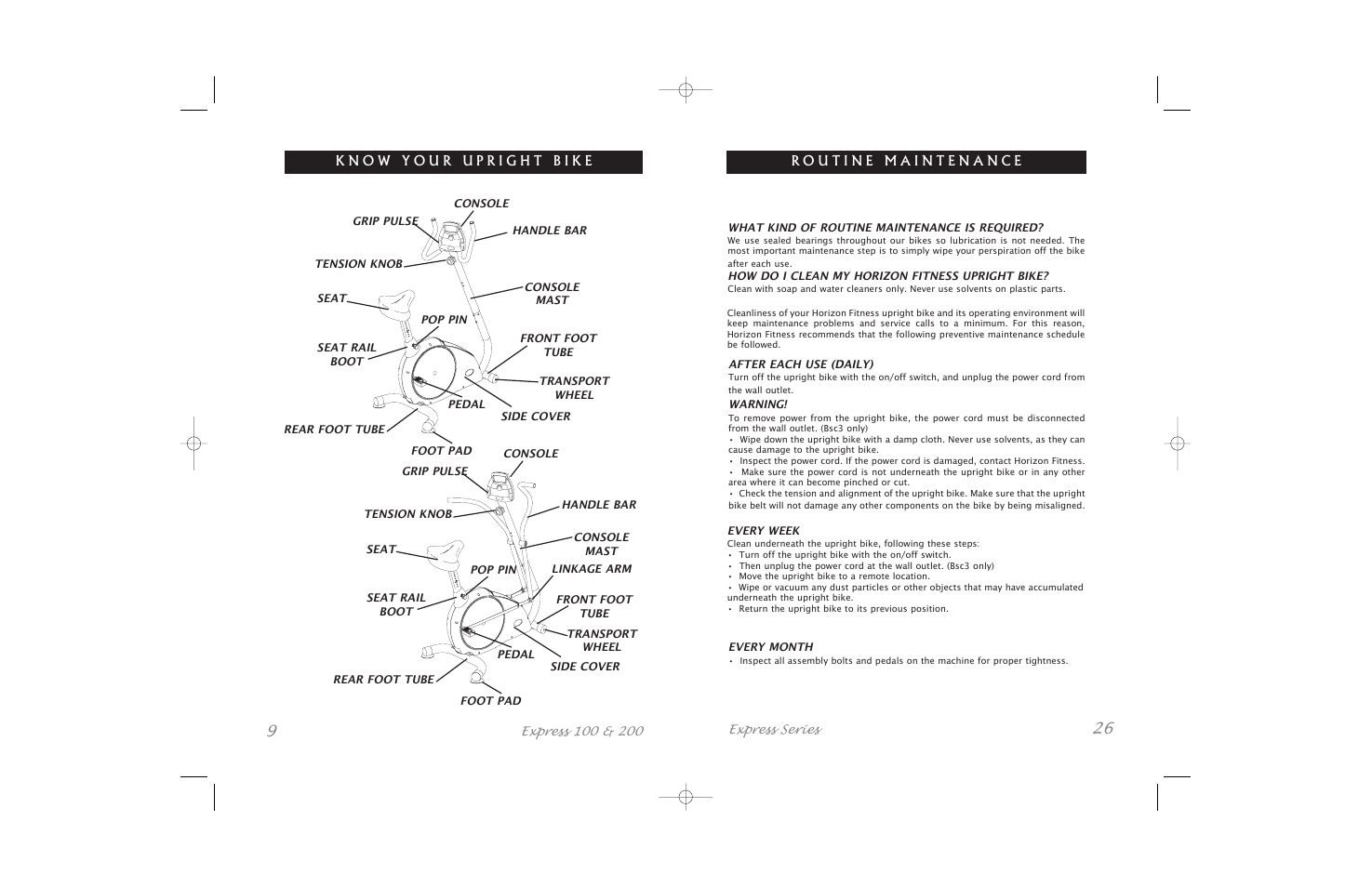 Horizon Fitness Express SERIES User Manual | Page 26 / 34