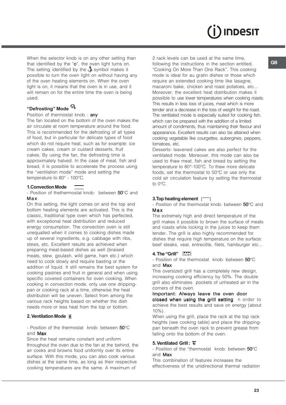 Indesit K3G52S User Manual | Page 23 / 72