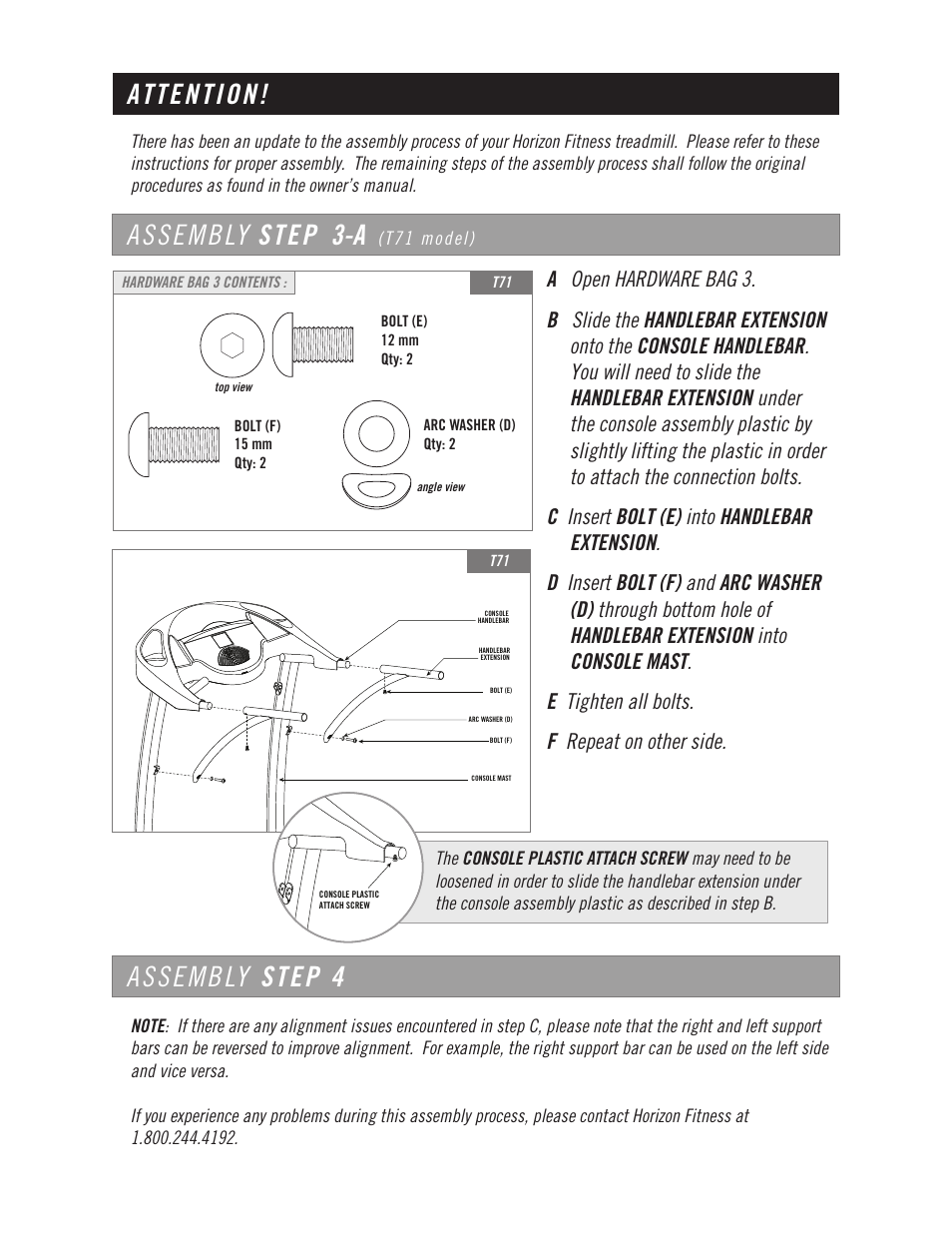 Horizon Fitness T71 User Manual | 1 page