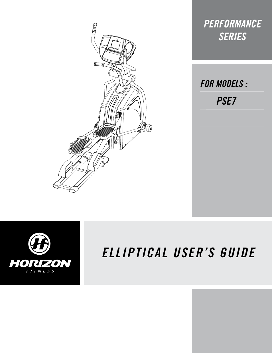 Horizon Fitness PSE7 User Manual | 40 pages