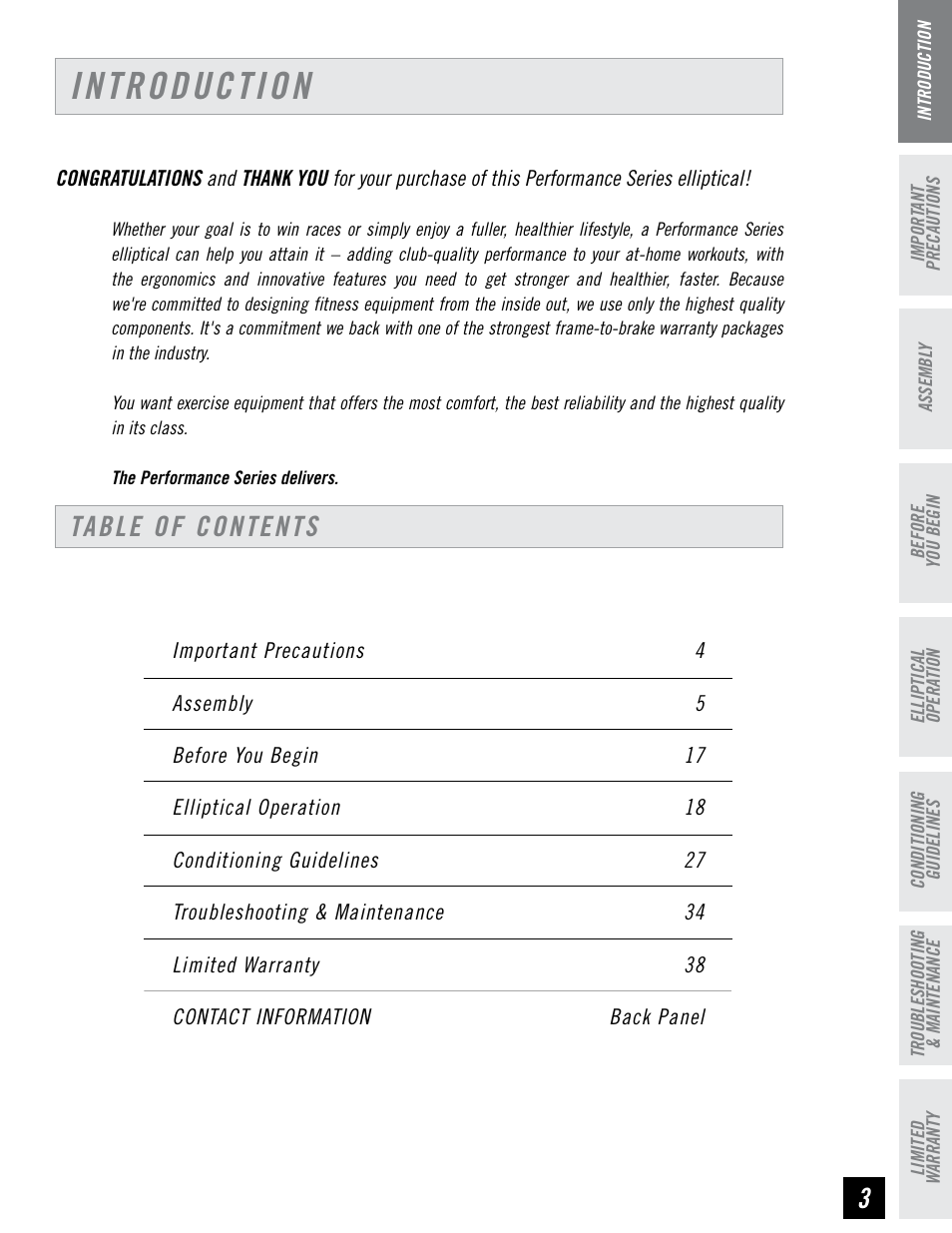 Horizon Fitness PSE7 User Manual | Page 3 / 40