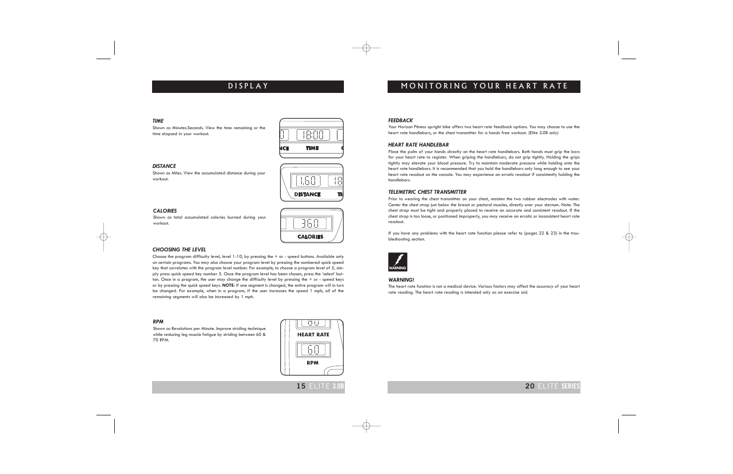 Horizon Fitness ELITE 2.0B User Manual | Page 15 / 34