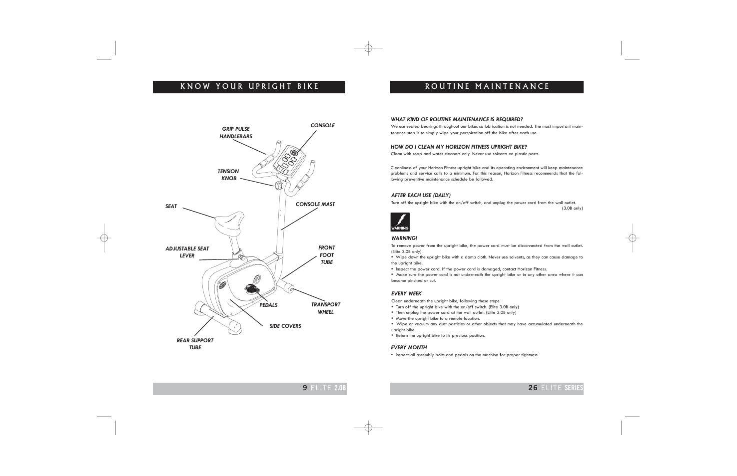Horizon Fitness ELITE 2.0B User Manual | Page 26 / 34