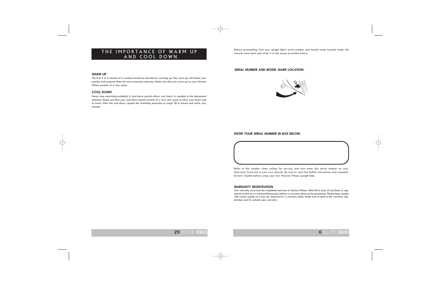 Horizon Fitness ELITE 2.0B User Manual | Page 6 / 34